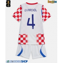 Maglie da calcio Croazia Josko Gvardiol #4 Prima Maglia Bambino Mondiali 2026  Manica Corta + Pantaloni corti)